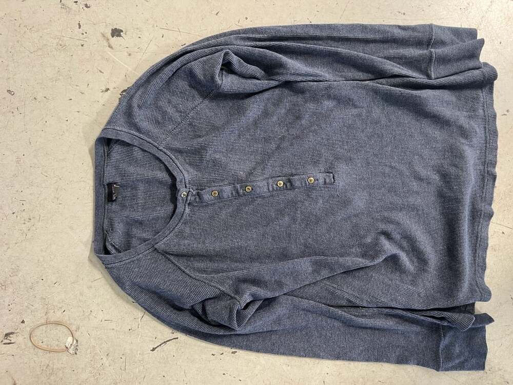 Patagonia Waffle Knit Thermal Pullover Size L Blue Organic Cotton